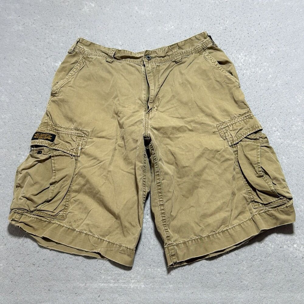 VTG 90s Y2K Polo Jeans Co. Ralph Lauren Military Surplus Cargo Shorts Men 32 Tan